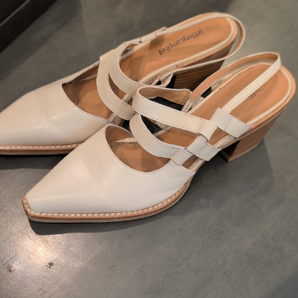 Jeffrey Campbell Arkle slingback mule - ivory leather